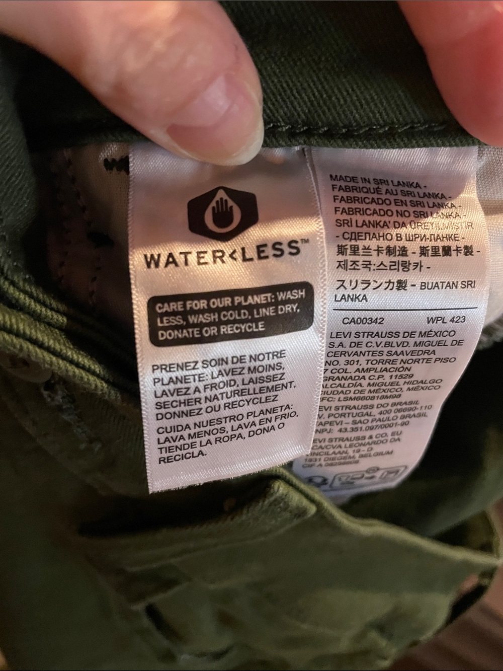 Levi's Olive Green Flare Wide Leg Jeans - Picture 5 of 7